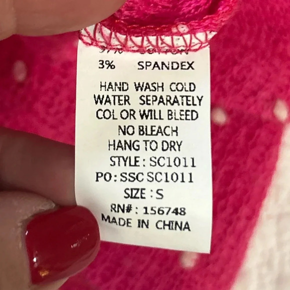 Racheal Hot Pink/White Dot VNeck Cardigan. Twee. Mod. Retro. Preppy. - Picture 4 of 8